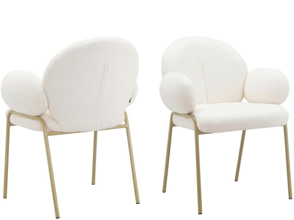 Danish Style Jedálenská stolička Iwama Dining (SET 2 ks), textil, biela